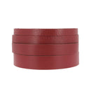 Lanière en cuir de collet rouge carmin, tannage végétal, nourri et foulonné, de 3,4 mm d'épaisseur, par Deco Cuir.