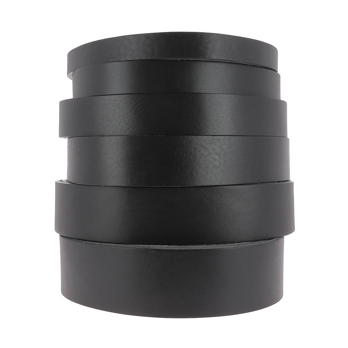 Lanière en cuir de collet noir nourri foulonné, tannage végétal, épaisseur 3,4mm, fabriquée par Deco Cuir.