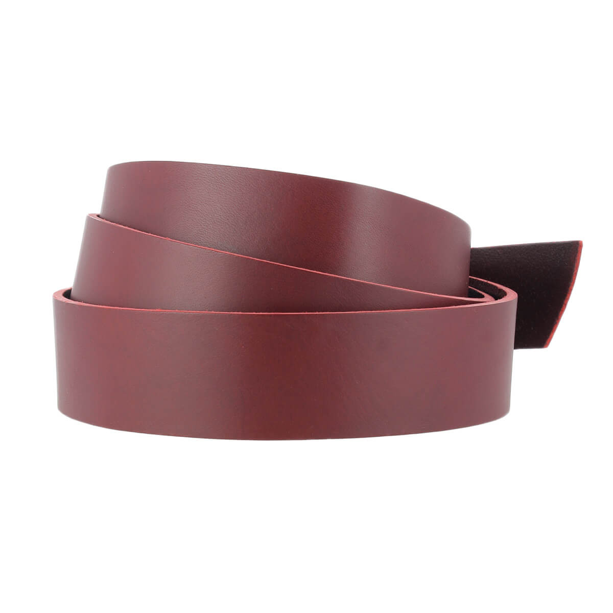 Lanière en cuir de collet nourri lisse, tannage végétal, couleur Bordeaux, épaisseur 3,2 mm, fabriquée par Deco Cuir.
