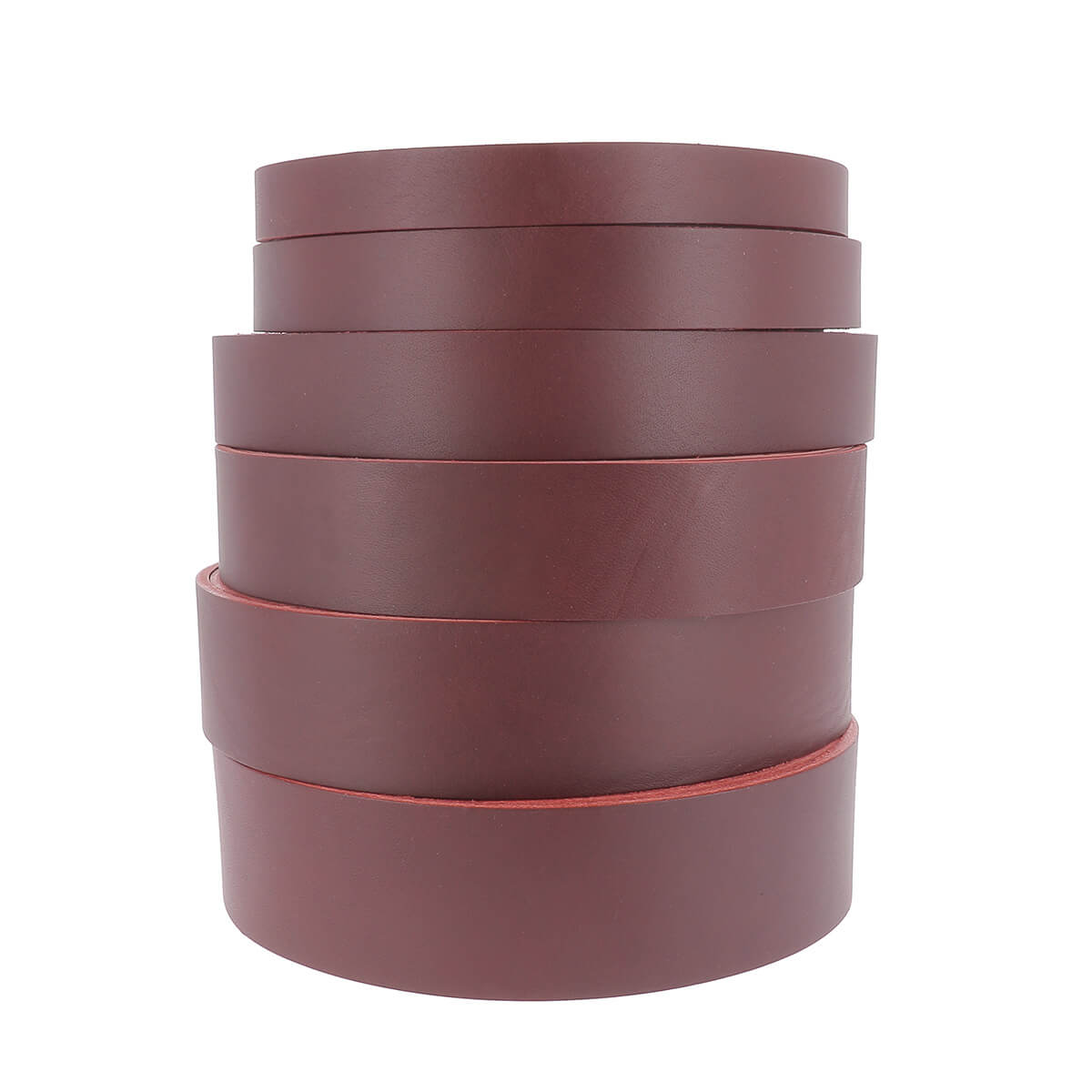 Lanière en cuir de collet NOURRI LISSE de 3,2 mm en tannage végétal, couleur Bordeaux, fabriquée par Deco Cuir