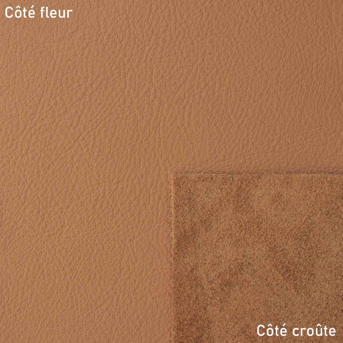 Morceau de cuir de vachette SWEET 2 FAUVE, peau de cuir authentique pour maroquinerie ou couture.