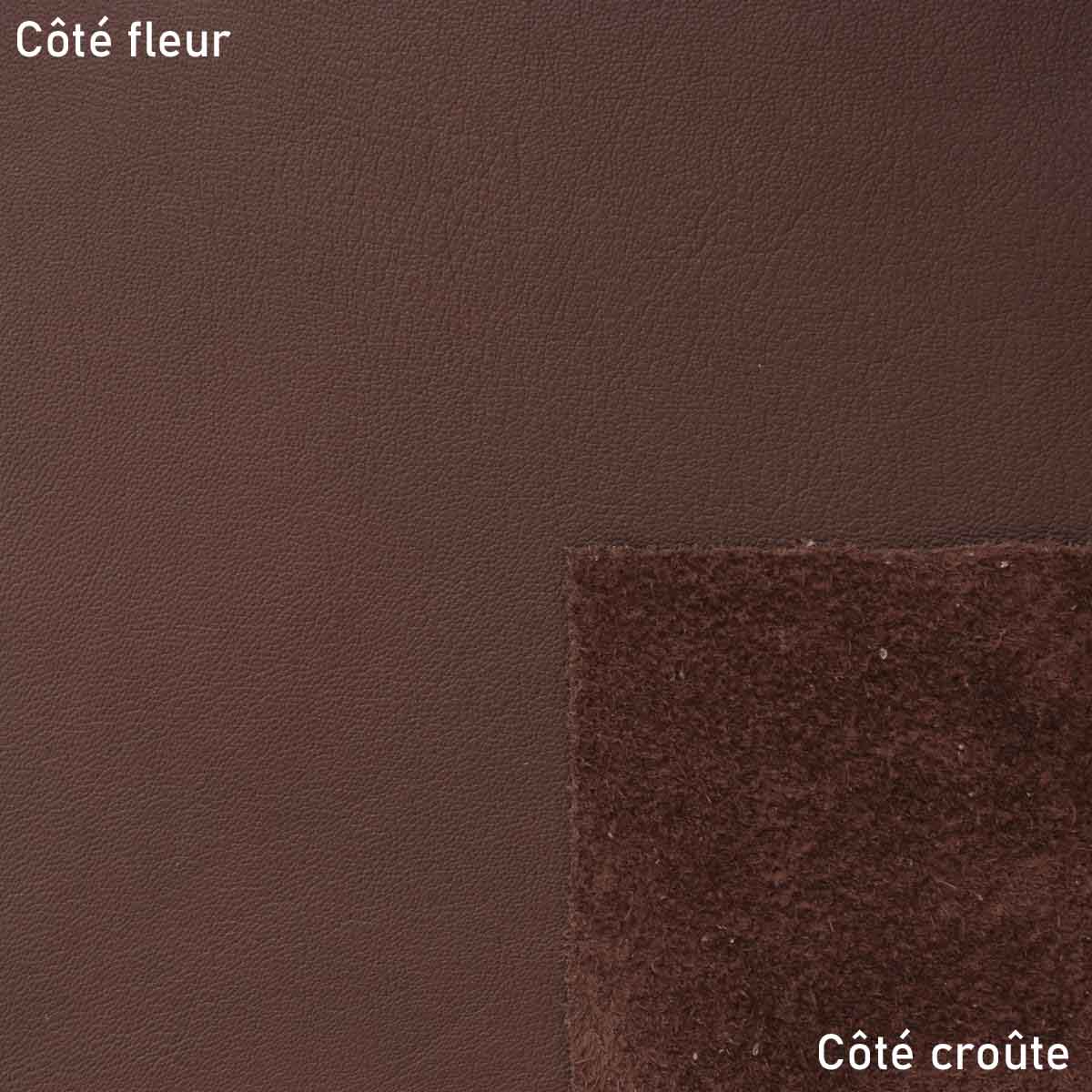 Morceau de cuir marron SWEET 2, pièce de cuir souple de la marque Autres, visible en gros plan.