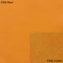 Échantillon de cuir de vachette SWEET 2 de Deco Cuir, en cuir safran, montrant la texture et la couleur du matériau.