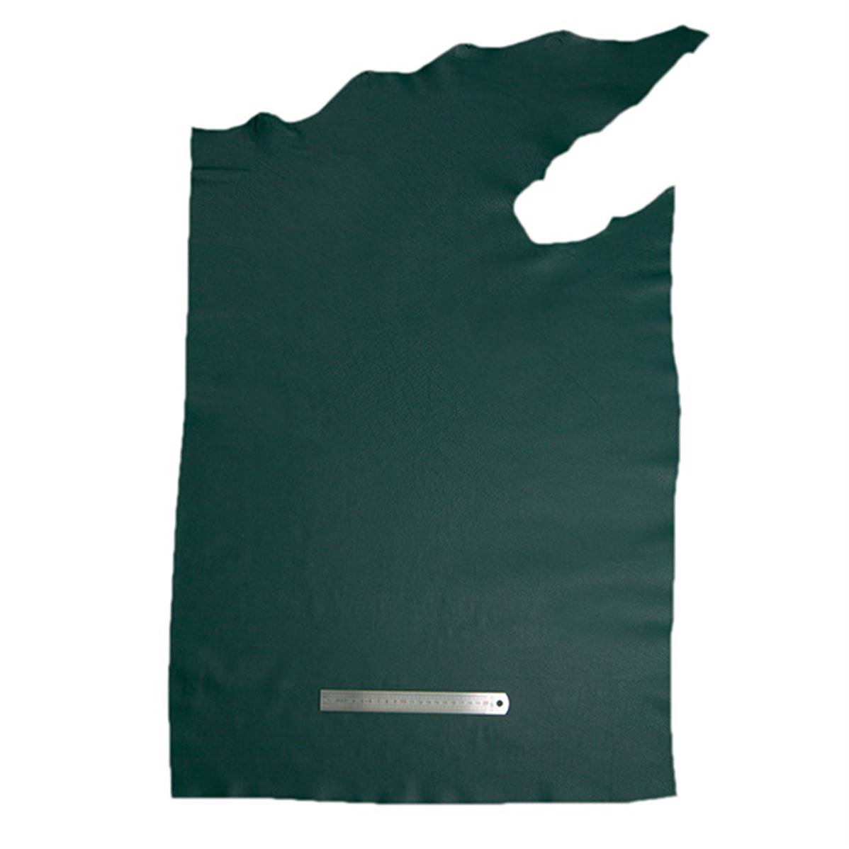 Peau de cuir de vachette SWEET 2 de couleur vert anglais, cuir authentique pour projets de maroquinerie ou décoration.