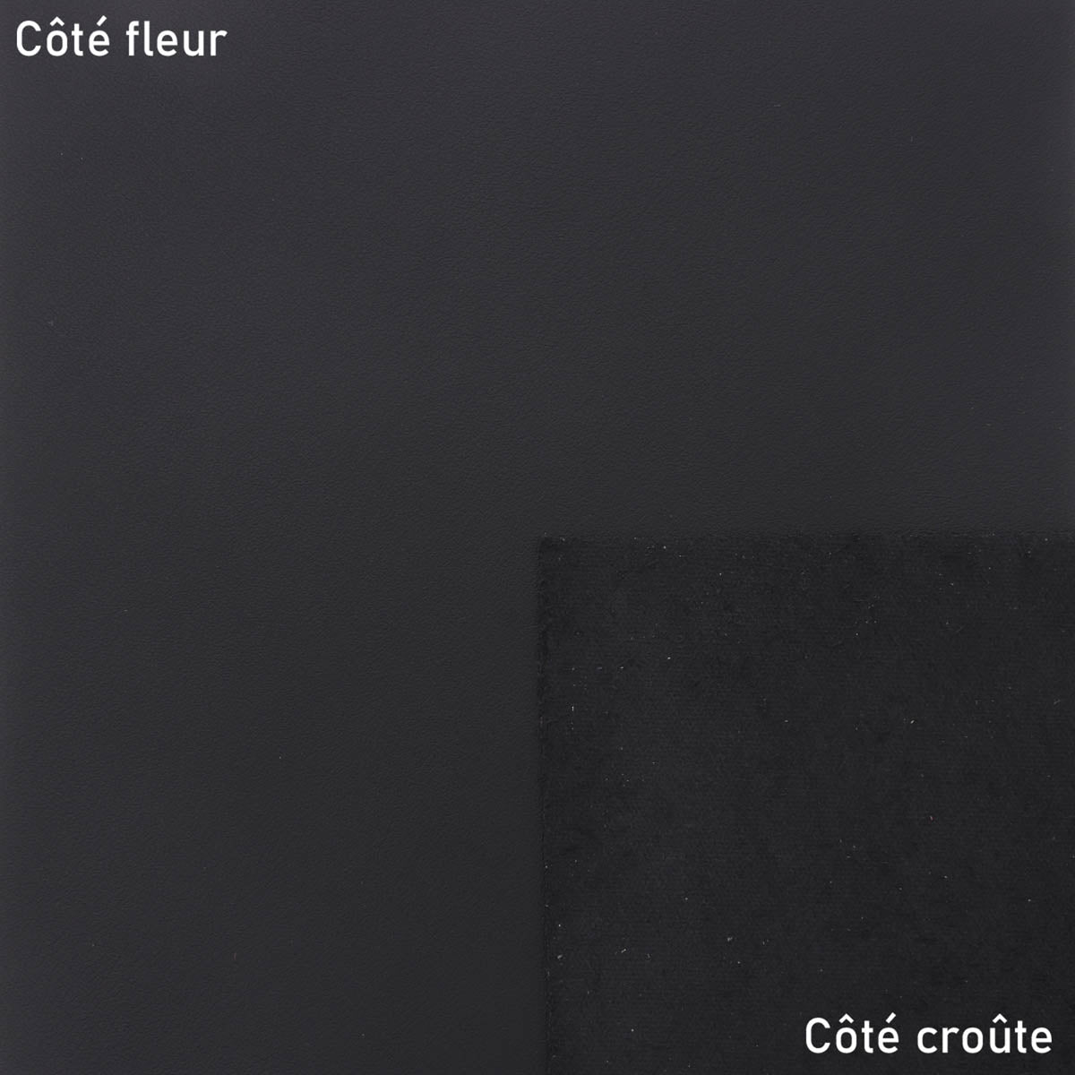 Morceau de cuir en veau noir SATINLYS, finition satinée, pour création de maroquinerie ou accessoires.