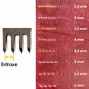 Griffe à frapper Oka avec pointe diamant, entraxe de 2,50 mm, outil professionnel pour travaux précis en métal ou bois.