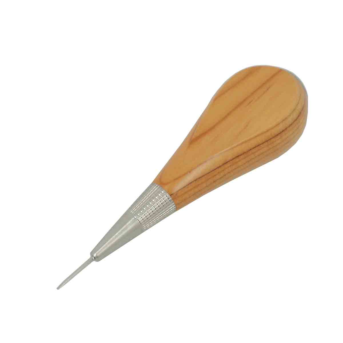 Alêne à pinces petite maroquinerie Jérôme David, outil de 1,5 mm avec manche en ivoire et charme.