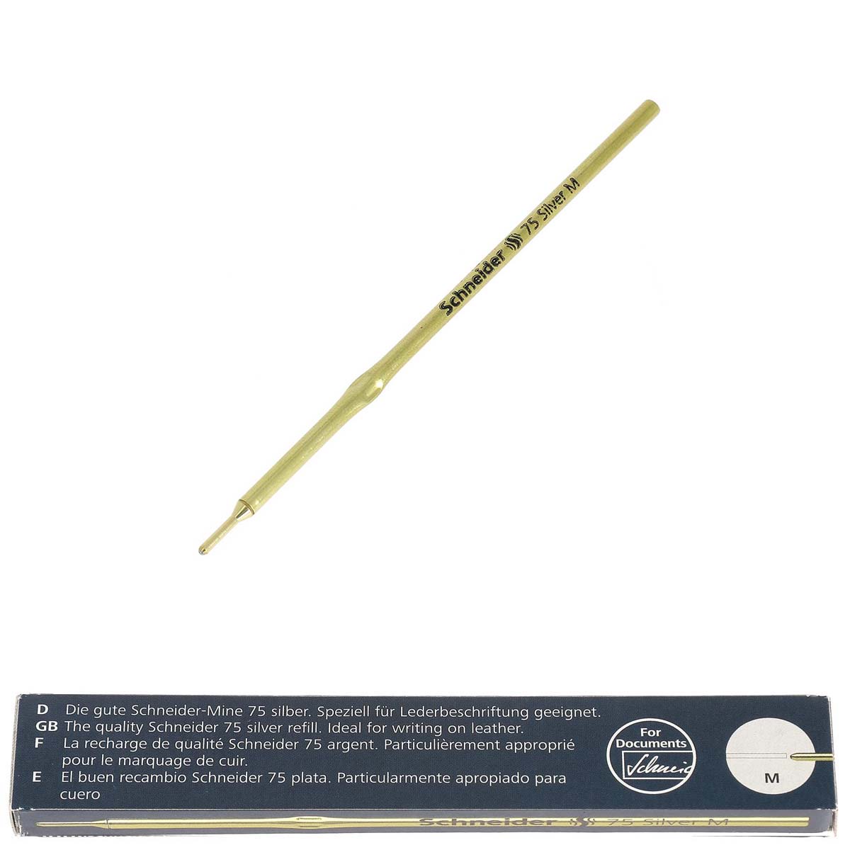 Recharge argent pour stylo Deco Cuir, outil de rechange pour stylos créatifs, en métal brillant.