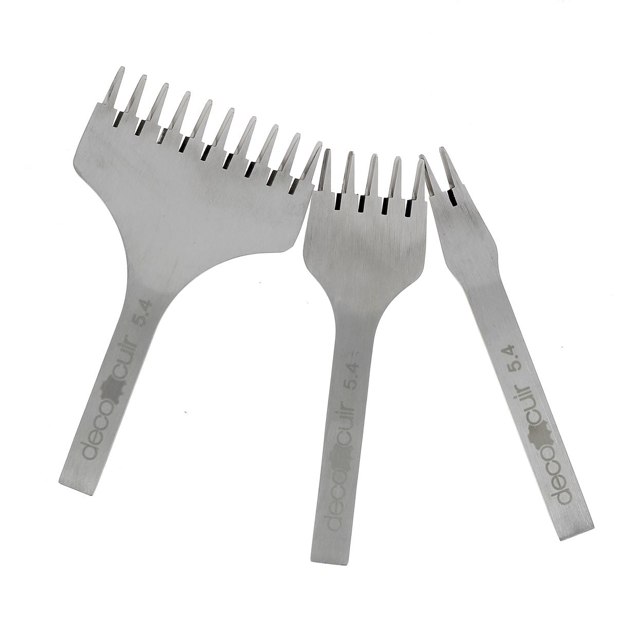 Jeu de 3 griffes à frapper de précision Deco Cuir, outils pour travaux de cuir, en métal robuste, adaptés à la couture et à la réparation.
