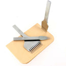 Trois griffes à frapper de précision Deco Cuir, outils pour travaux de cuir, visibles sur l'image.