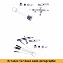 Kit mini brosses de nettoyage pour aérographe, outils pour le nettoyage précis des injecteurs et des buses d'aérographes.