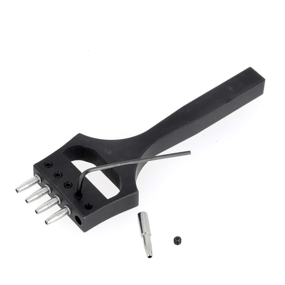 Outil Deco Cuir avec emporte-pièce à frapper et 5 poinçons amovibles pour la décoration en cuir.