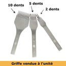 Griffe à frapper de précision Deco Cuir pour outils, finition précise sur cuir, manche en métal noir visible.