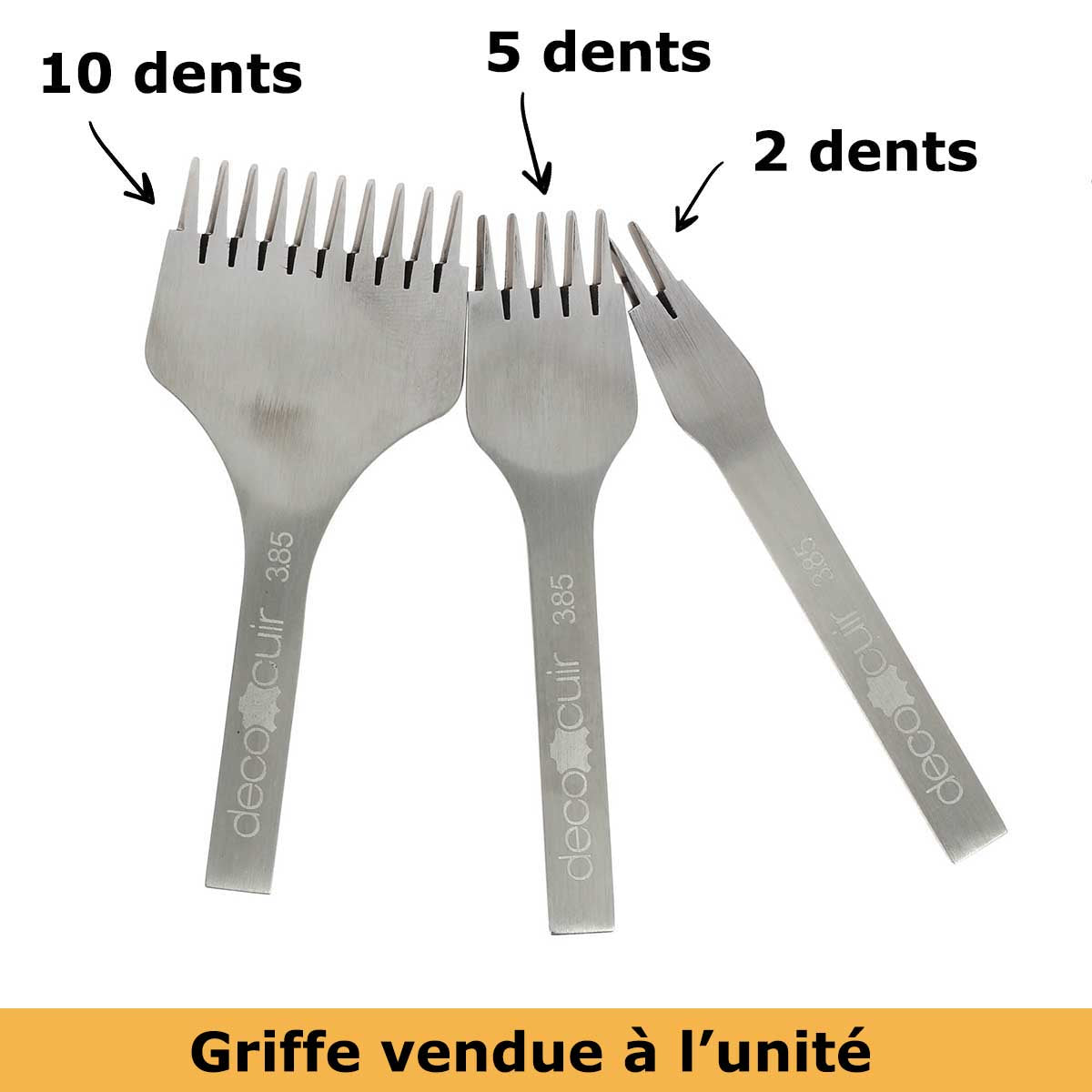 Outils de gravure Deco Cuir, griffes à frapper de précision pour travailler le cuir avec précision et finesse.