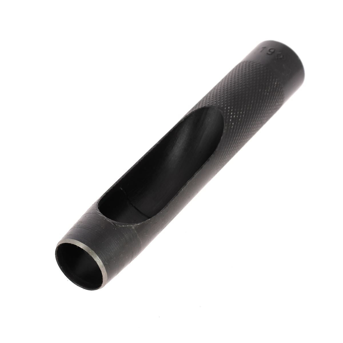 Emporte-pièce à frapper rond avec manche droit, outil pour façonner ou découper des formes en métal ou autre matériau.