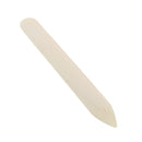 Lissette en os droit de 16 cm, outil artisanal, fabriqué par Autres, visible avec manche en os blanc et lame droite.