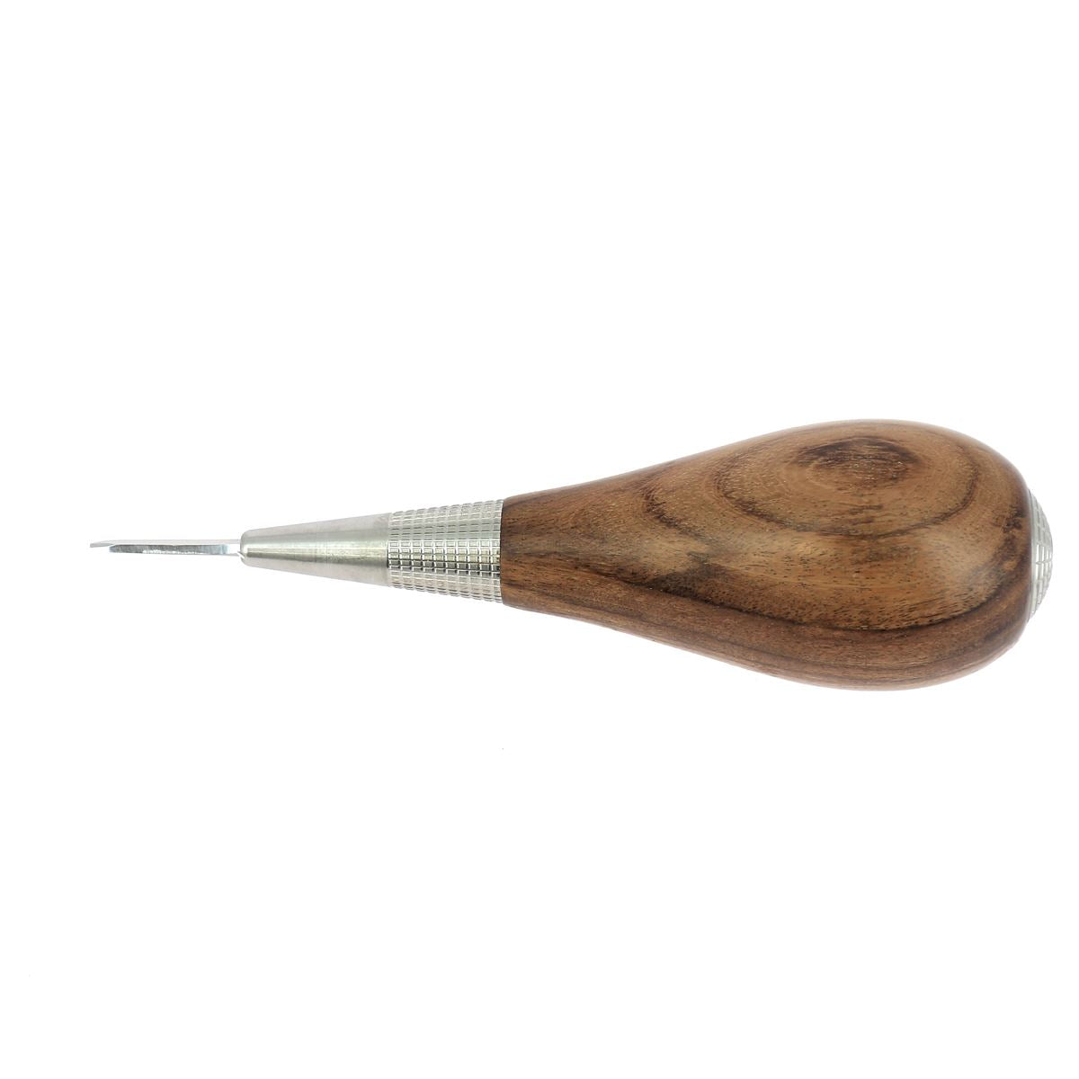 Alêne aux pinces maroquinerie Jérôme David Excellence 2mm avec manche en bois, pour travaux de maroquinerie.