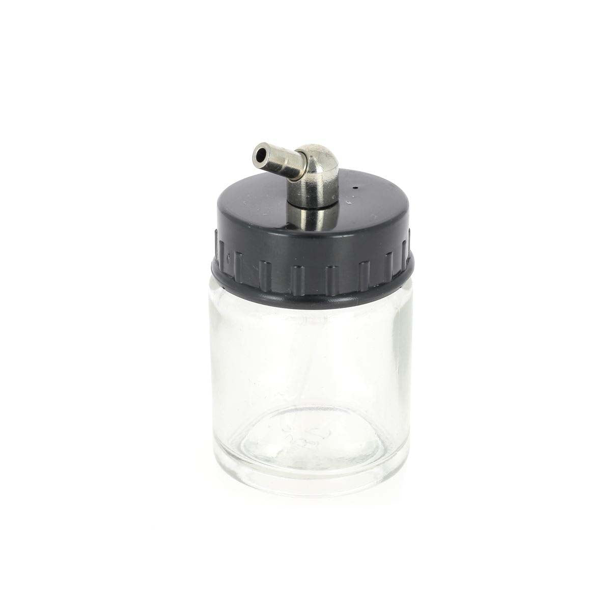 Pot en verre pour aérographe avec plongeur, 22 ml, destiné aux teintures et peintures.