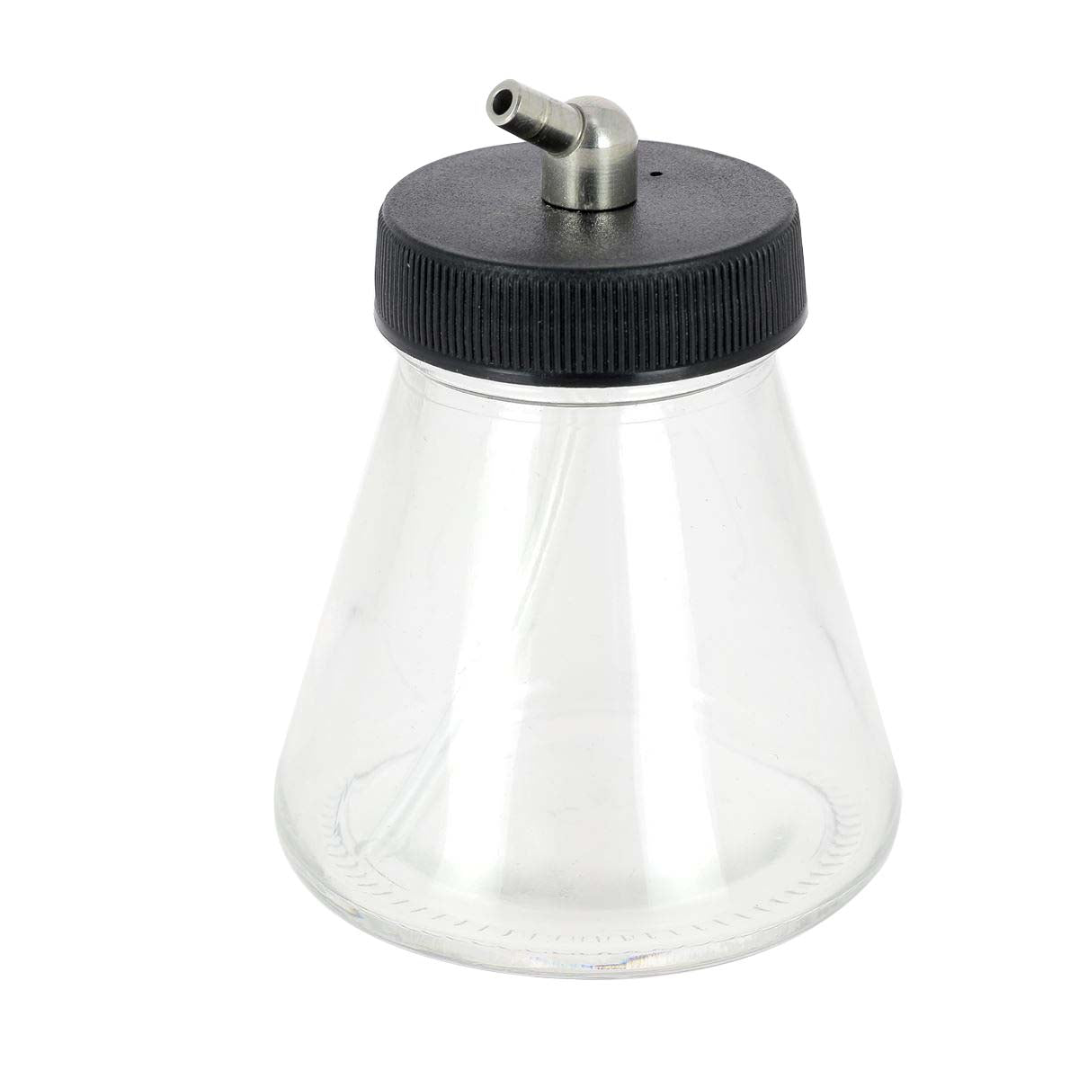 Pot en verre pour aérographe avec plongeur, capacité de 88ml, utilisé pour les teintures et peintures.
