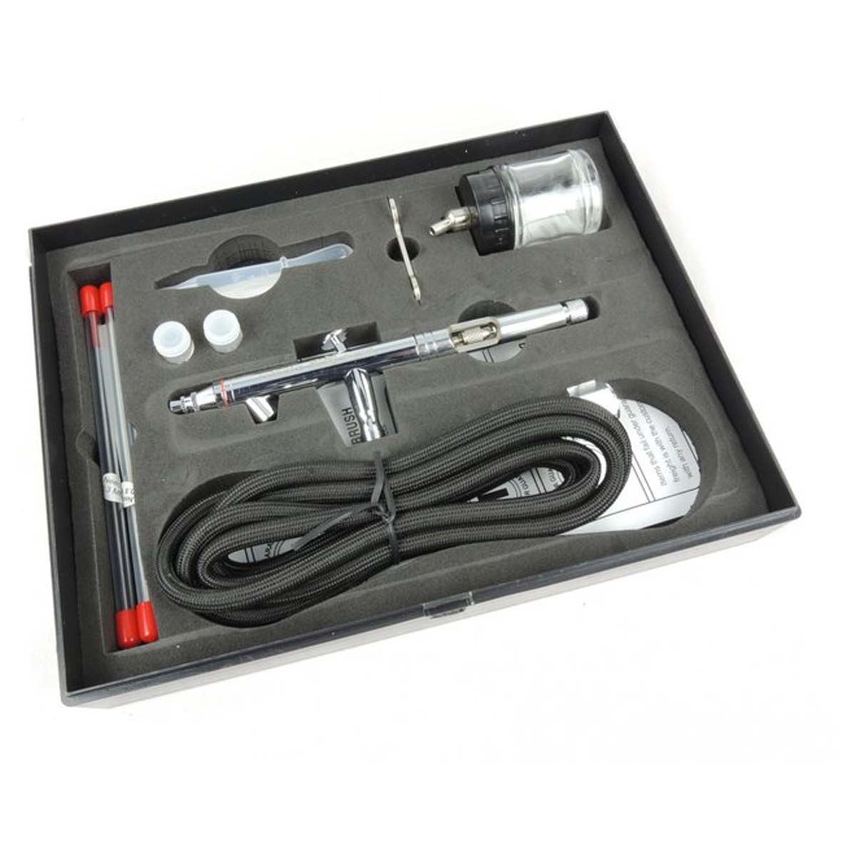 Kit aérographe Fengda FE-182K double action avec 3 aiguilles pour teintures et peintures, outil précis pour artistiques.