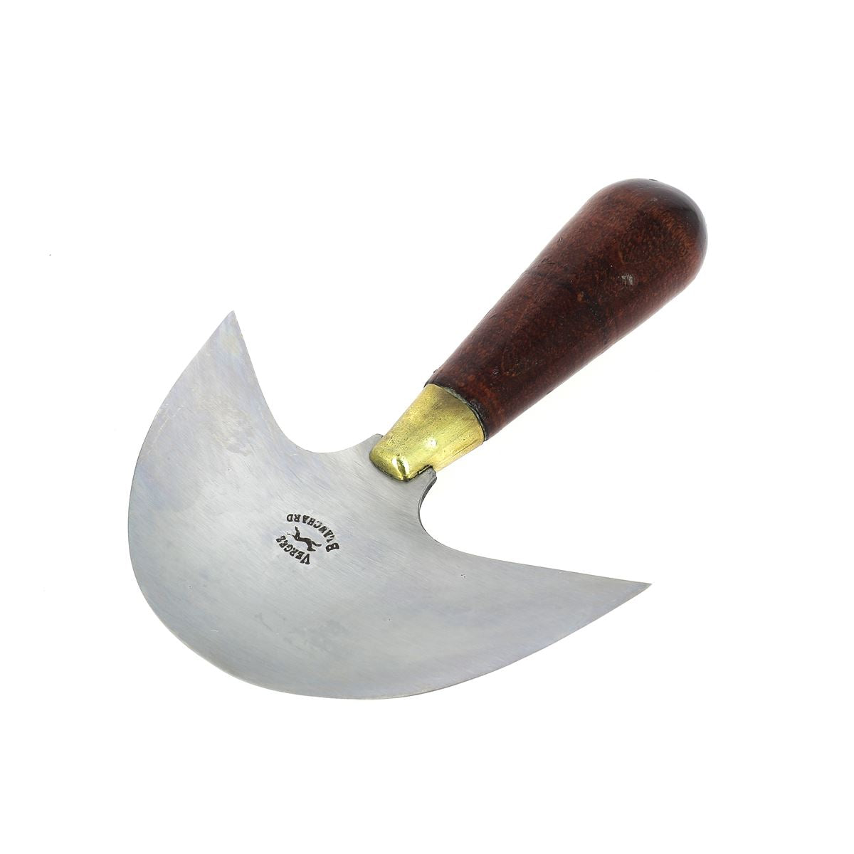 Couteau à pied demi-lune Vergez Blanchard, outil de 125mm, avec lame incurvée pour la sculpture et l'artisanat.