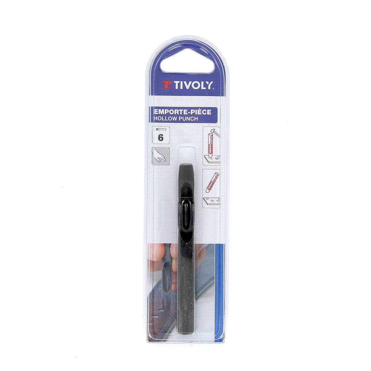 Emporte-pièce à frapper rond Tivoly de 6 mm, outil pour découpe précise en métal ou autres matériaux.