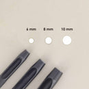 Ensemble de 3 emporte-pièces à frapper ronds Tivoly, diamètres 6, 8 et 10 mm, outils en métal pour bricolage.