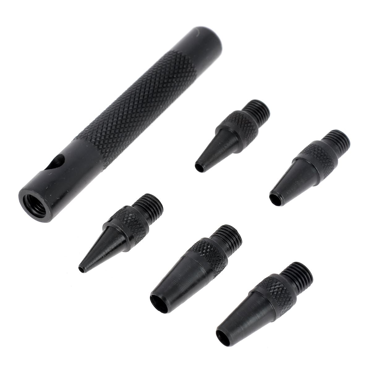 Ensemble de 5 emporte-pièces interchangeables à frapper ROND Tivoly, diamètres de 2 à 6 mm, outils pour modelage et travail du métal.