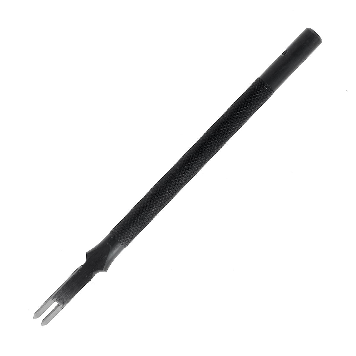 Griffe à frapper pointe diamant inversée Oka avec entraxe de 3mm, outil pour travaux précis, visible avec deux dents.