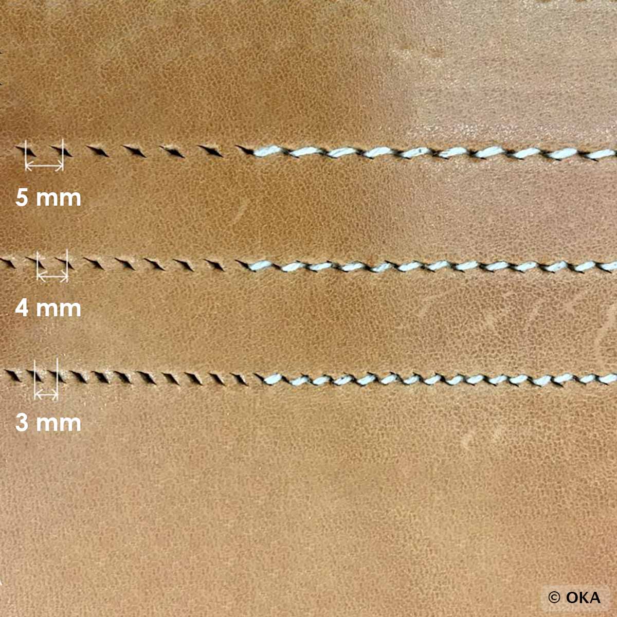 Griffe à frapper Oka avec pointe diamant, entraxe 3,00 mm, outil inversé pour travaux précis.