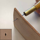 Lame d’alêne Vergez Blanchard pour cuir, coupe diamant, point sellier, outils de maroquinerie, finition précise.