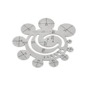 Gabarit ronds en inox pour outils de couture Deco Cuir, design robuste pour tracer des cercles précis sur le cuir.