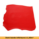 Bande de cuir rouge VVN TANAO en peaux de cuir, épaisseur 1,5 mm, vue en gros plan.