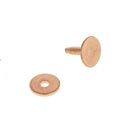 Lot de 50 rivets en cuivre Tandy Leather avec rondelles à mater T28, accessoires pour réparation et assemblage en cuir.