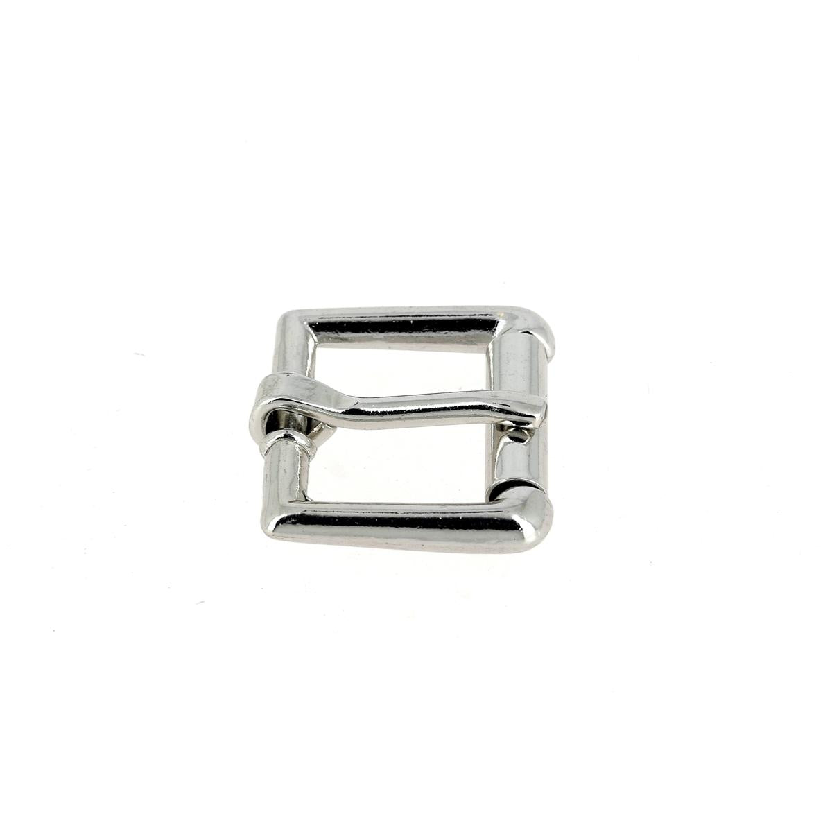 Boucle de ceinture à rouleau YOU en bouclerie, finition métallique, vue rapprochée sur le produit.