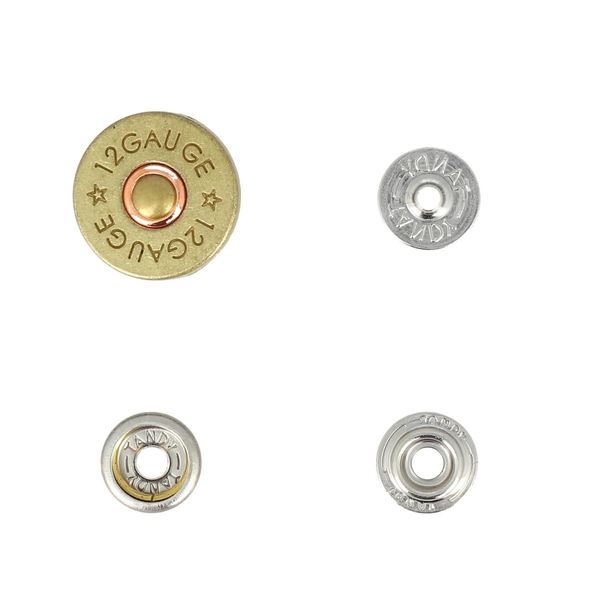 Bouton pression chasse VIEUX NICKEL Line 24, accessoire de 15mm, avec finition ancienne, pour vêtements ou équipements de chasse.