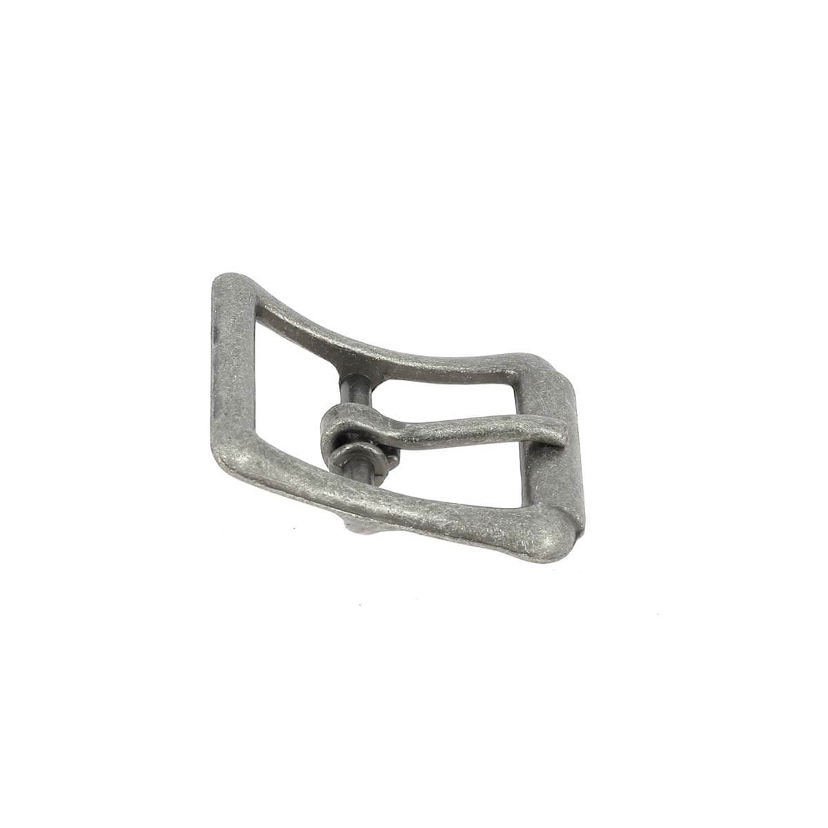 Boucle de ceinture à faux rouleau TIM en bouclerie, finition métallique, vue en gros plan sur le produit.