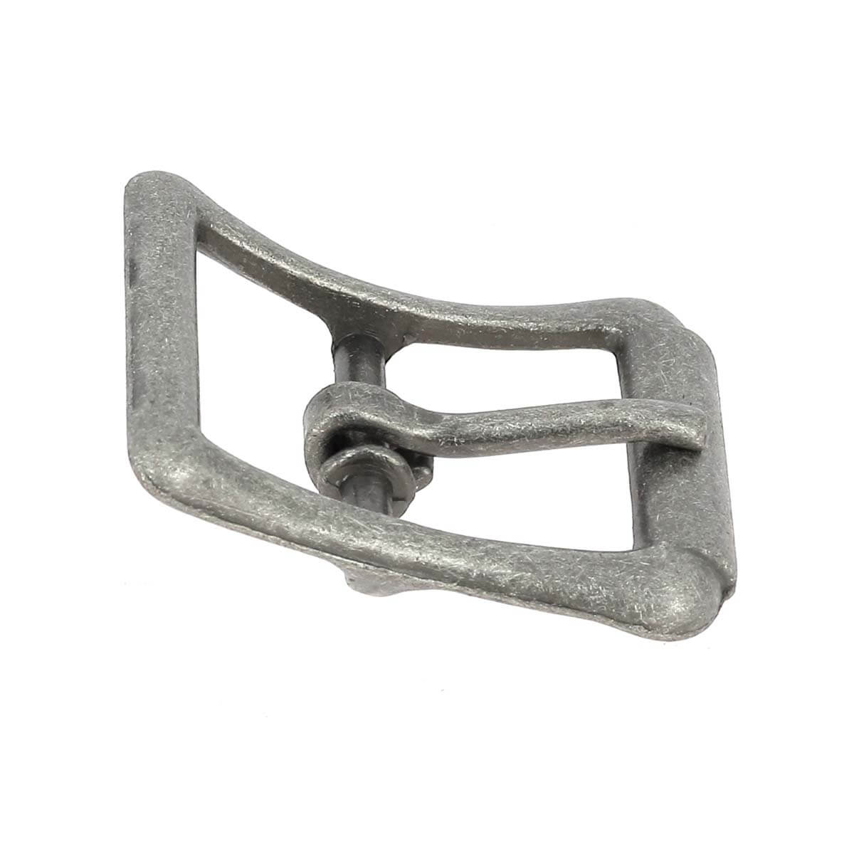 Boucle de ceinture à faux rouleau TIM en bouclerie, finition métallique élégante, vue en gros plan.
