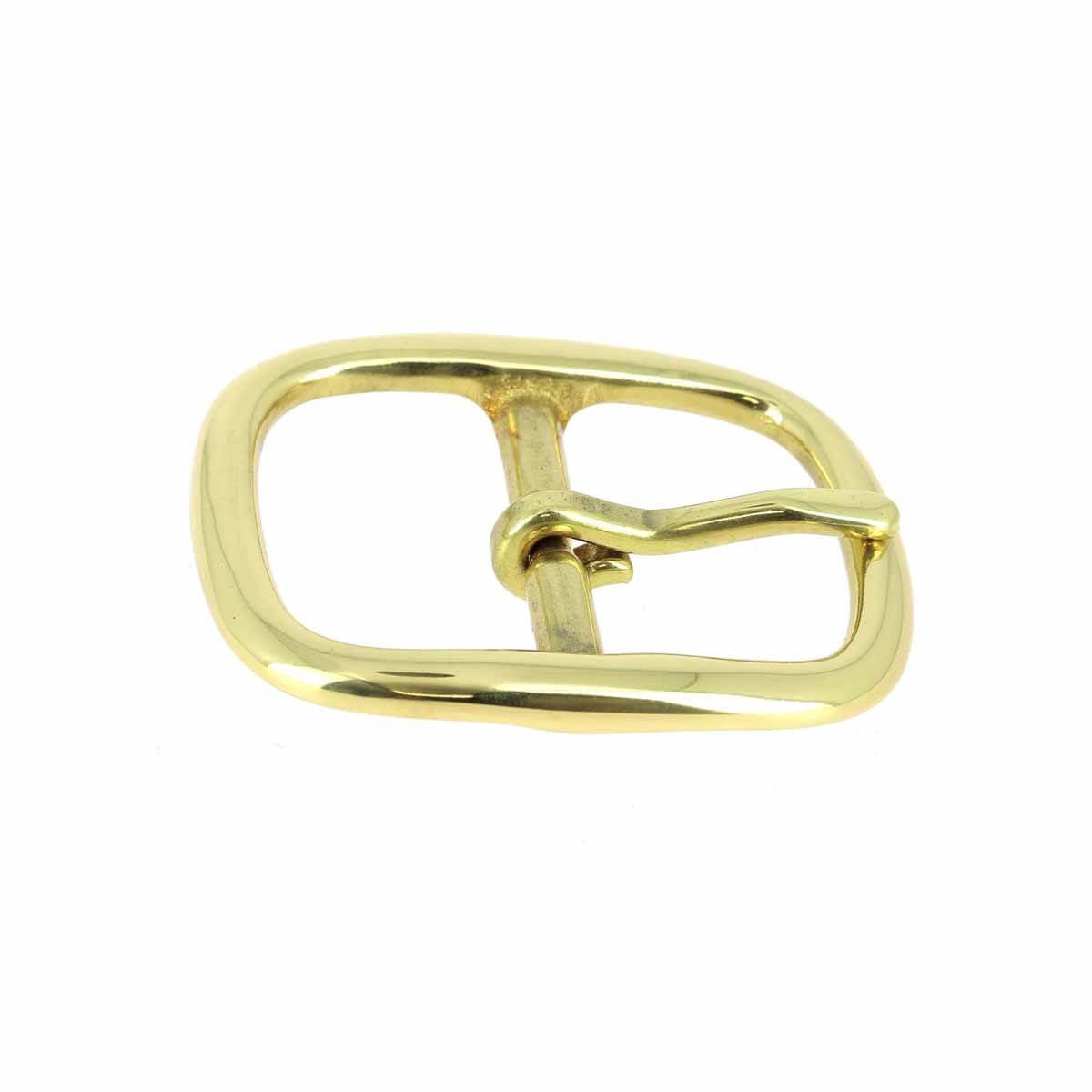 Boucle de ceinture double en laiton massif GYL, bouclerie robuste avec finition brillante, pour ceinture élégante et durable.