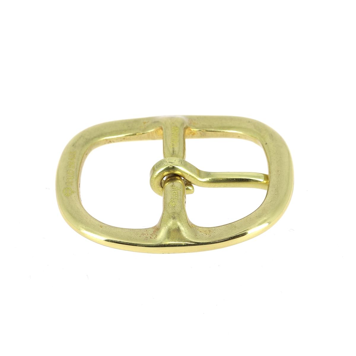 Boucle de ceinture double en laiton massif, bouclerie de haute qualité pour accessoires de mode durable.