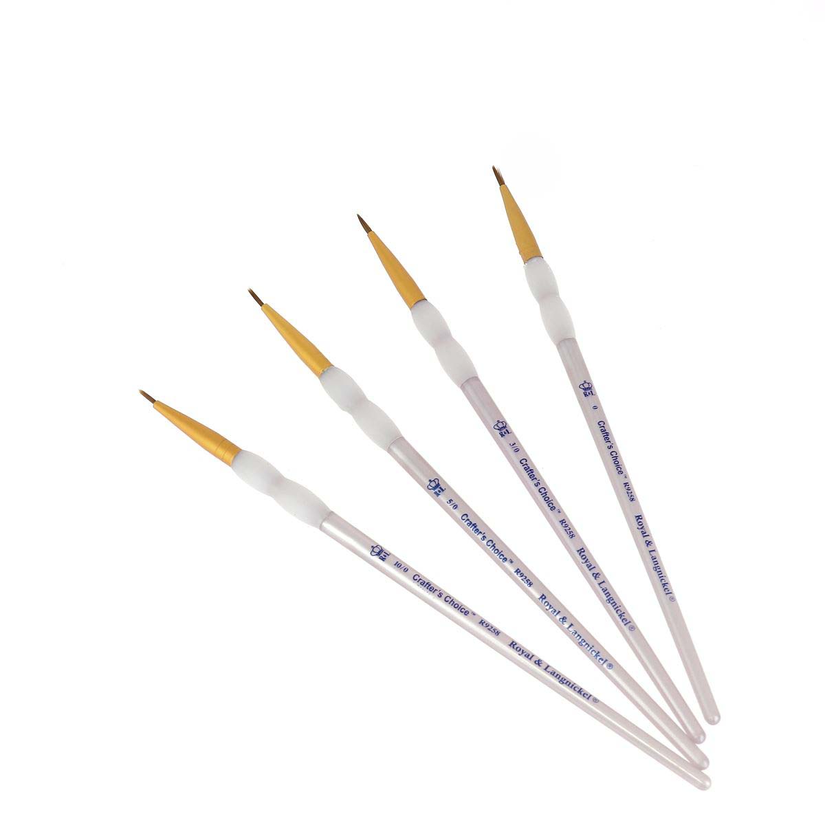 Lot de 4 pinceaux en Taklon Tandy Leather pour teintures et peintures, poils synthétiques doux et précis.