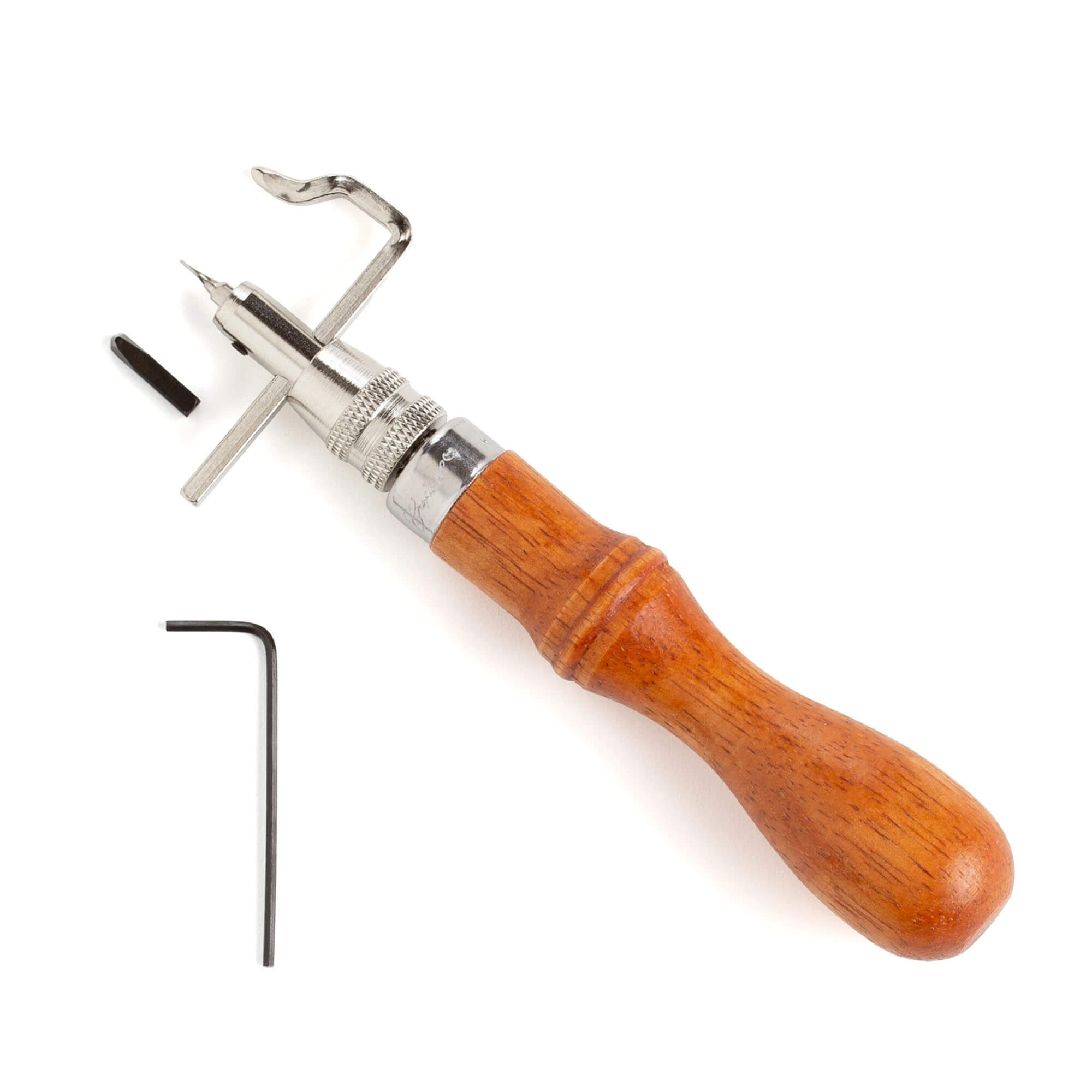 Rainette double fonction Tandy Leather, outil professionnel pour cuir, avec deux fonctions visibles sur l'image.