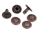 Lot de 100 rivets simples calotte ANTIQUES de 9 mm, accessoires pour réparation ou décoration en métal.