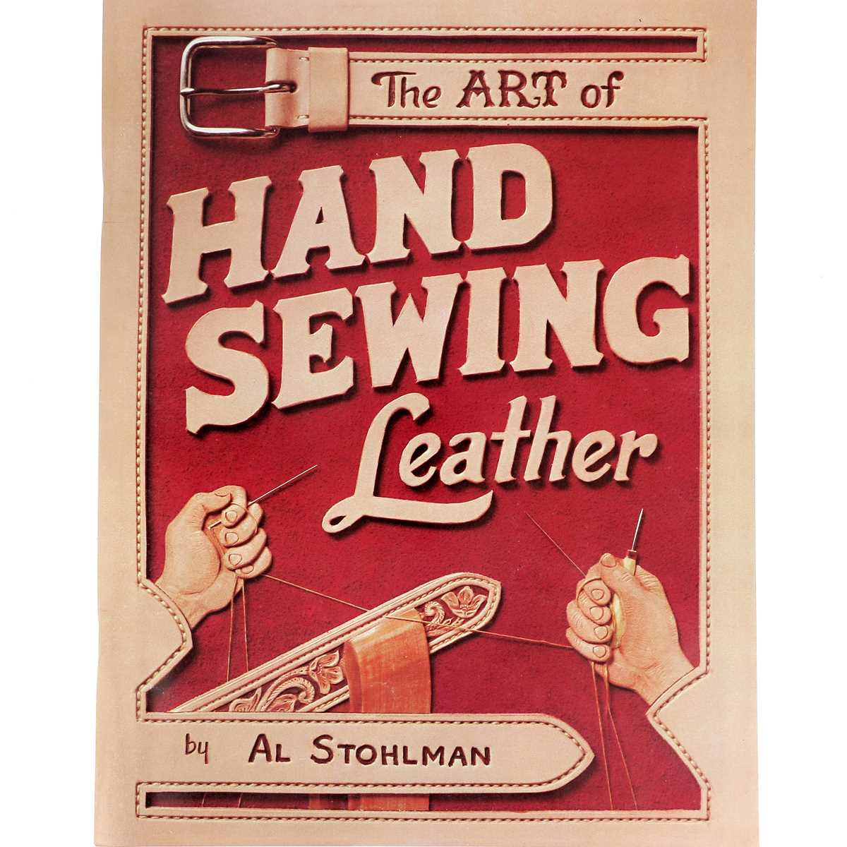 Livre "The Art of Hand Sewing Leather" de Tandy Leather, guide illustré pour la couture manuelle du cuir.