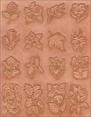 Calque réutilisable pour transfert de motifs de plantes en cuir, outil Tandy Leather, 1200 modèles inclus pour artisans.