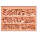 Calque réutilisable Tandy Leather pour transfert de motifs floraux sur ceinture en cuir, outil pour artisanat.