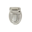 Fermeture de cartable TUCK en métal nickelé de 15x21 mm, accessoire pour sac scolaire ou sac à dos.