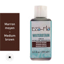 Teinture Eco-Flo Waterstain marron moyen pour bois, application de teinture liquide pour finition naturelle et durable.