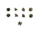 Lot de vis Chicago bombées en laiton vieilli, diamètre 8mm, entraxe 3mm, accessoires Deco Cuir pour meubles ou projets.