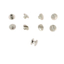 Lot de vis Chicago bombées en nickel, diamètre 8mm et entraxe 3mm, accessoires de fixation de marque Deco Cuir